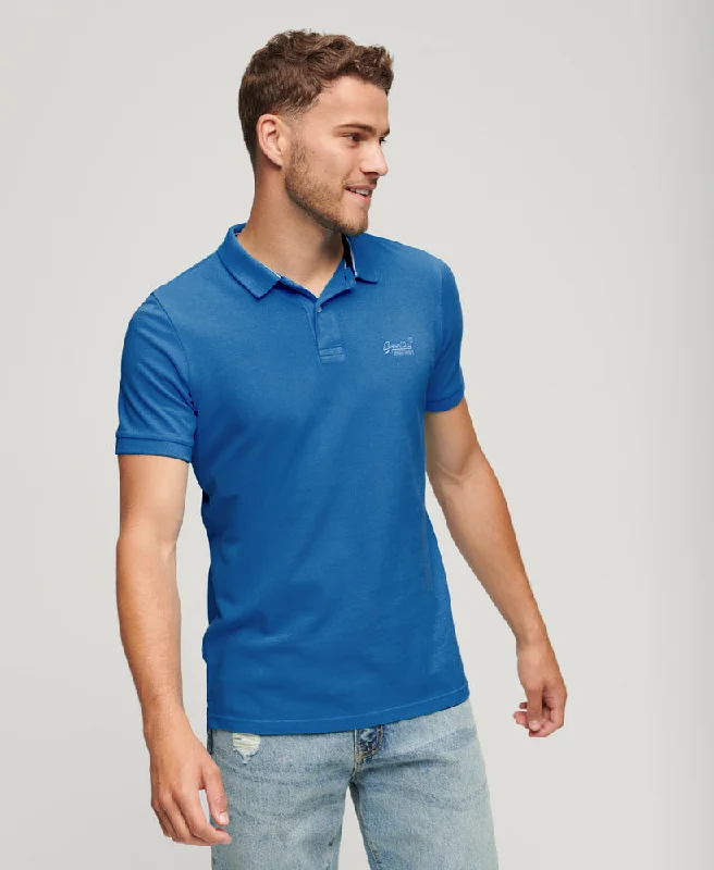 Zip-up polo shirtDestroyed Polo Shirt | Monaco Blue