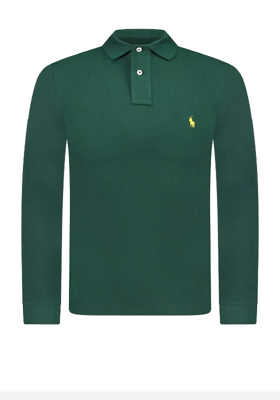 Luxury polo shirtRalph Lauren Classic Long Sleeve Knit Polo Shirt, Evergreen