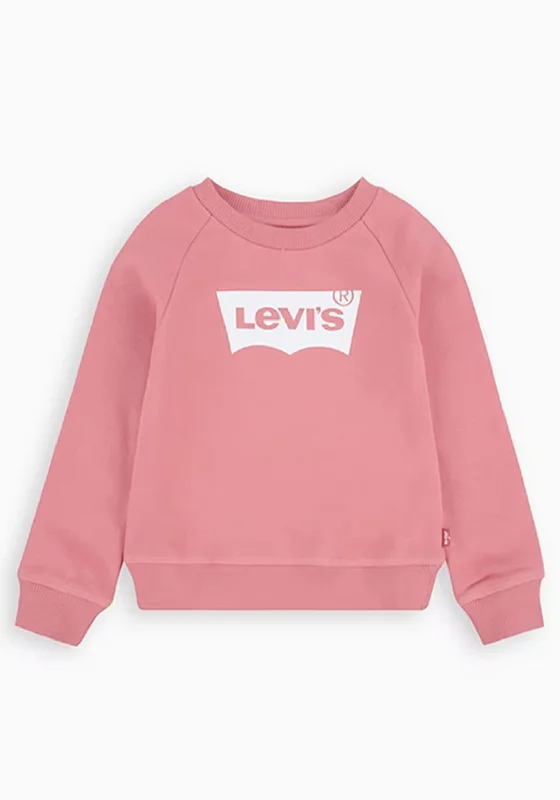 Levi’s Baby Girl Long Sleeve Logo Crew, Pink IcingCrewneckmobile