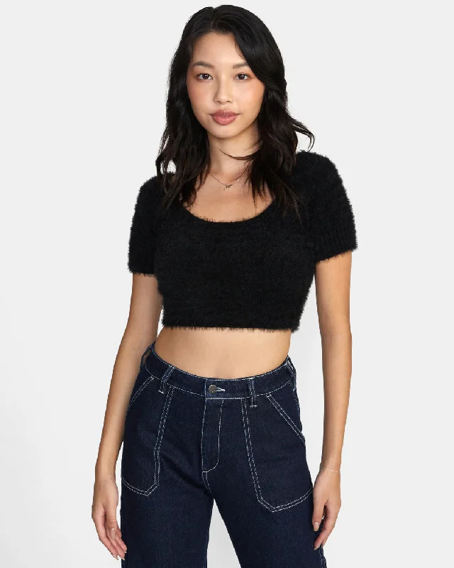 Murray Cropped Sweater - BlackStatement Knit Tops