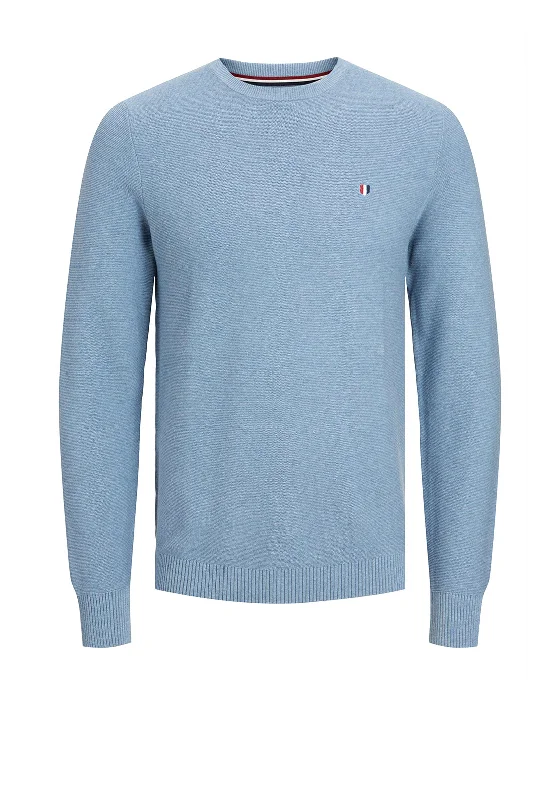 Jack & Jones Roy Knit Crew Neck Sweater, Faded Denim MelangeCrewnecksoft