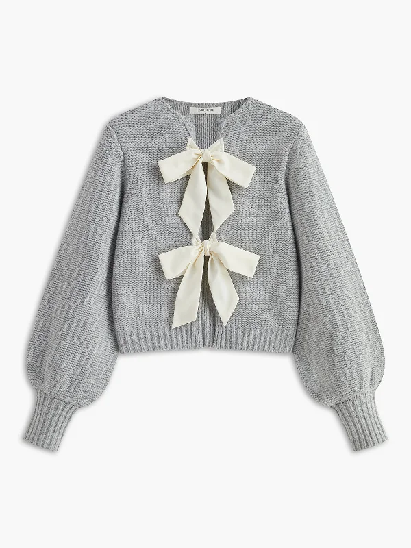 Crew Neck Bow Knit TopCrewneckculture