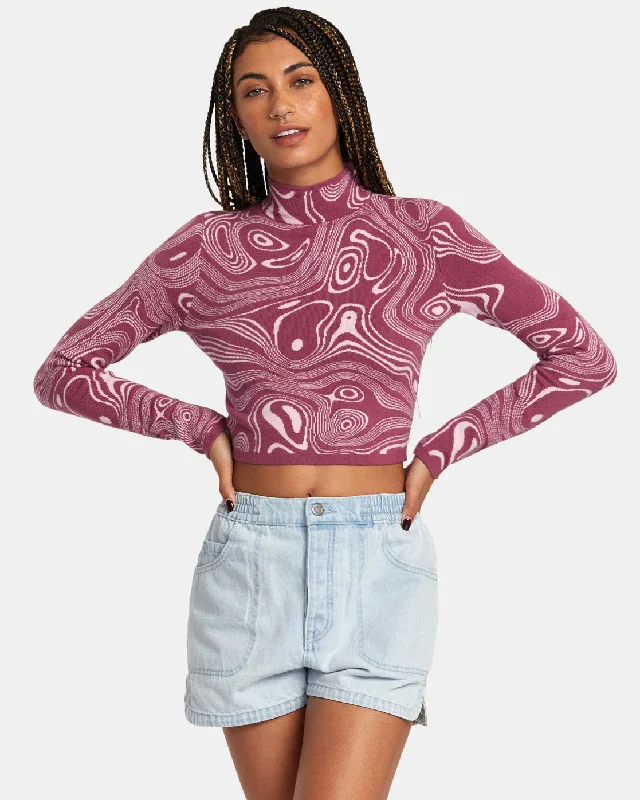 Après Sweater Long Sleeve Crop Top - MulberrySummer Knit Tops