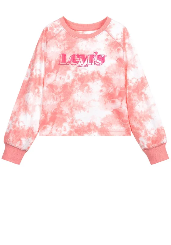 Levis Girls Cropped Tie Dye Jumper, CoralCroptoplifestyle