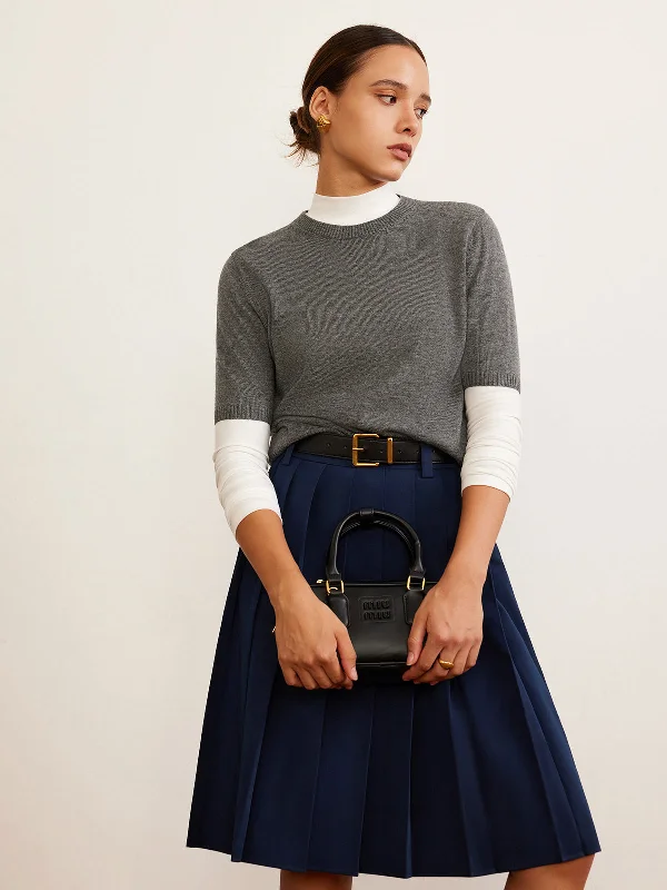 Wool-Blend Crew Neck Knit TopCrewneckmoment