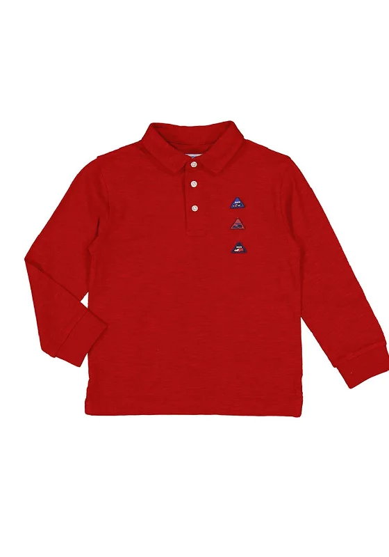 Cashmere polo shirtMayoral Boy Car Long Sleeve Polo, Red