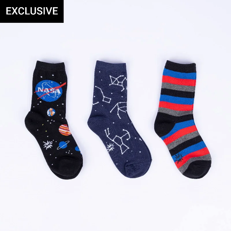 Solar System Junior Crew Socks (3-Pack)Crewneckstyle