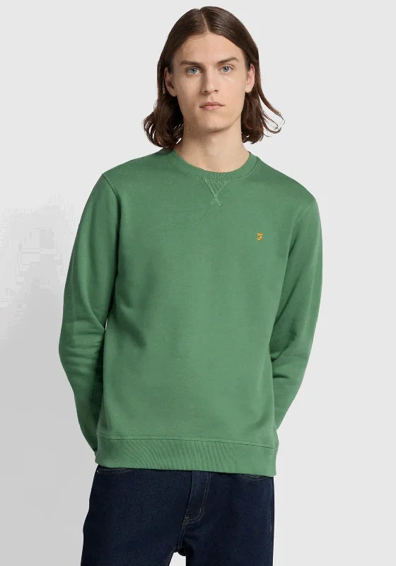 Farah Tim Crew Neck Sweatshirt, Wreath GreenCrewneckscene