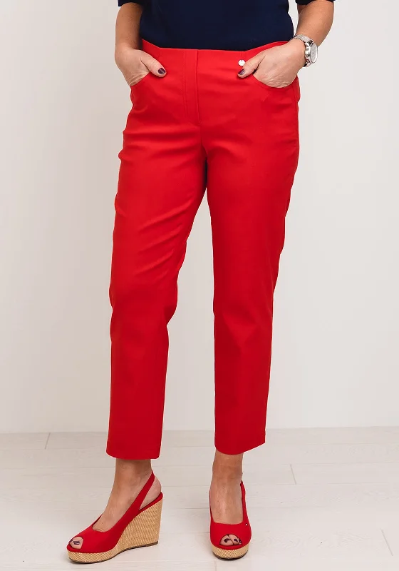 Robell Bella 09 Slim Cropped Trousers, RedCroptoptimeless