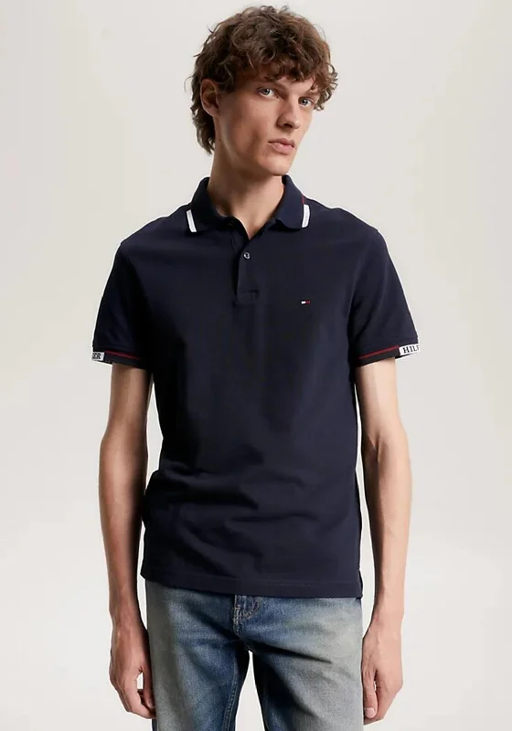 Cashmere polo shirtTommy Hilfiger Logo Cuffs Tipped Polo Shirt, Desert Sky