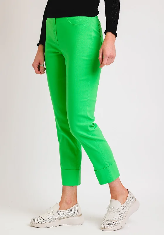 Robell Bella 09 Turn Up Cropped Trousers, Electric GreenCroptopstartup