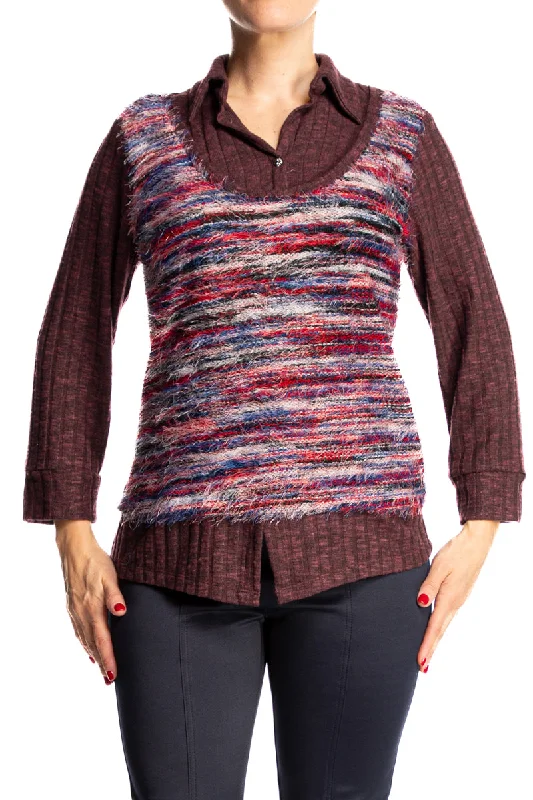 Women's Sweater top On Sale Now 50% Off Quality Stretch Fabric Comfort Quality Design Made in canada Yvonne Marie Boutiques Now On SaleEmbellished Knit Tops