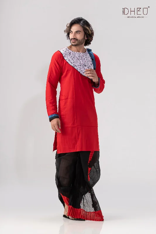 Dheu Exclusive Designer Kurta Dhoti(Optional) Set