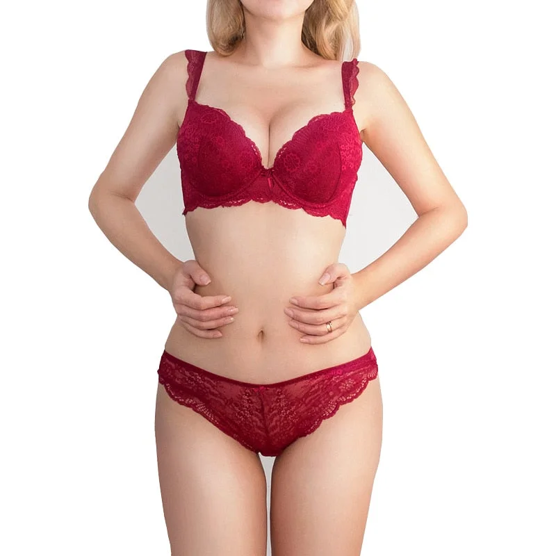 2019 push up padded bra set women lingerie bra & briefs set  intimate set panties women's underwear set