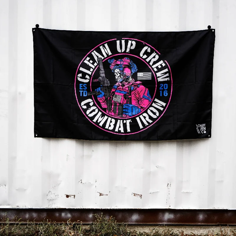 Clean Up Crew Miami Edition 3' X 5' Wall FlagCrewneckseam