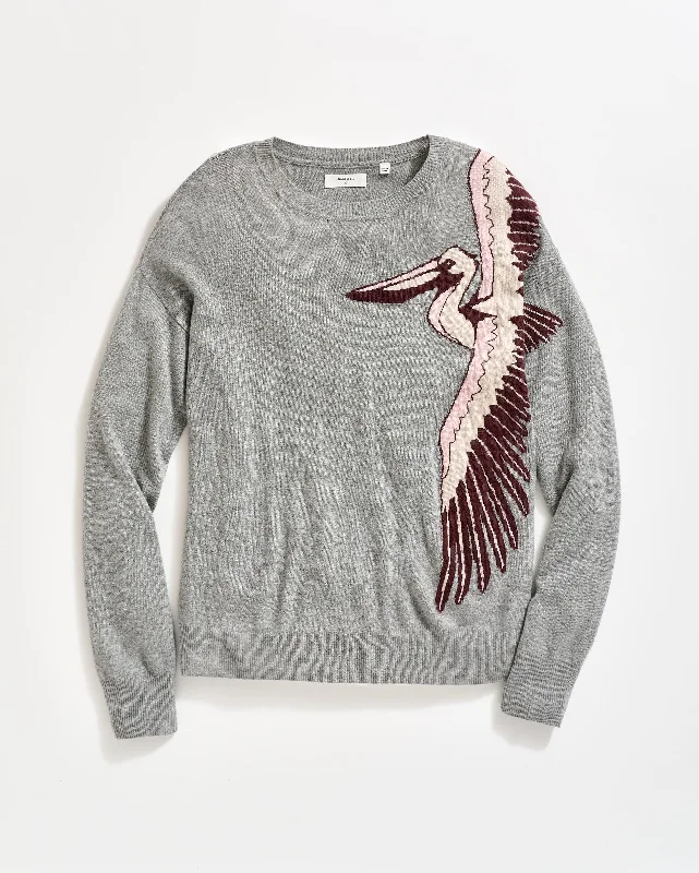 Intarsia Pelican SweaterHigh-Fashion Knit Tops