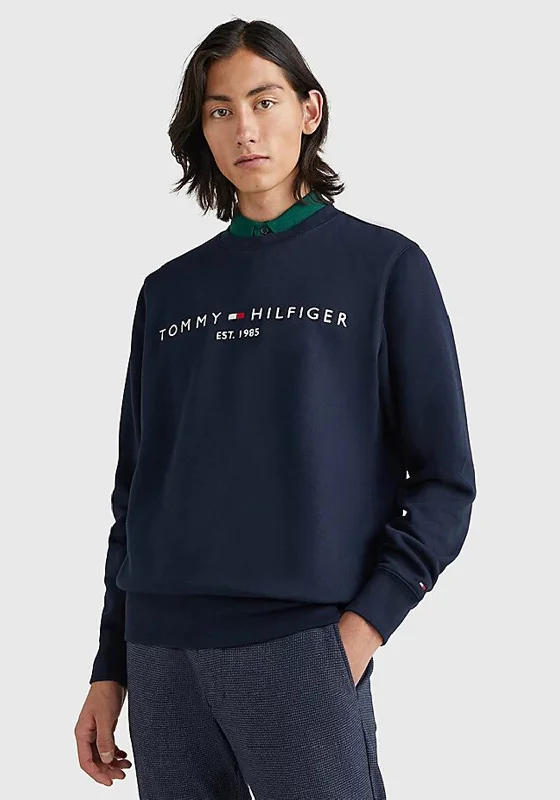 Tommy Hilfiger Logo Flex Crew Neck Sweatshirt, Desert SkyCrewneckstyle