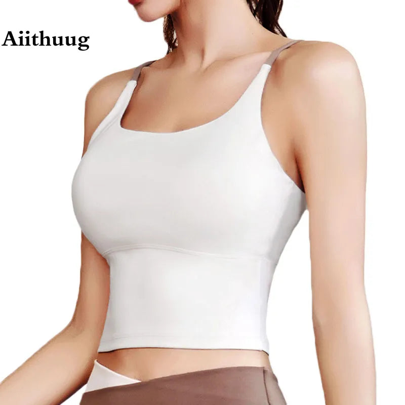 Aiithuug Yoga Crop Top Build In Cups Gym Crop Top Fitness Crisscross Backyoga Bras Fitness Crop Gym Tops Upgrade Soft FabricCroptopcrypto