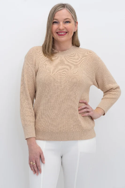 Brooklyn Sweater, Natural, CottonStudded Knit Tops