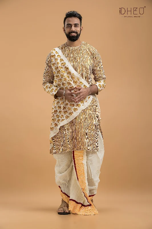 Dheu Exclusive Designer Kurta & Dhoti(Optional) Set