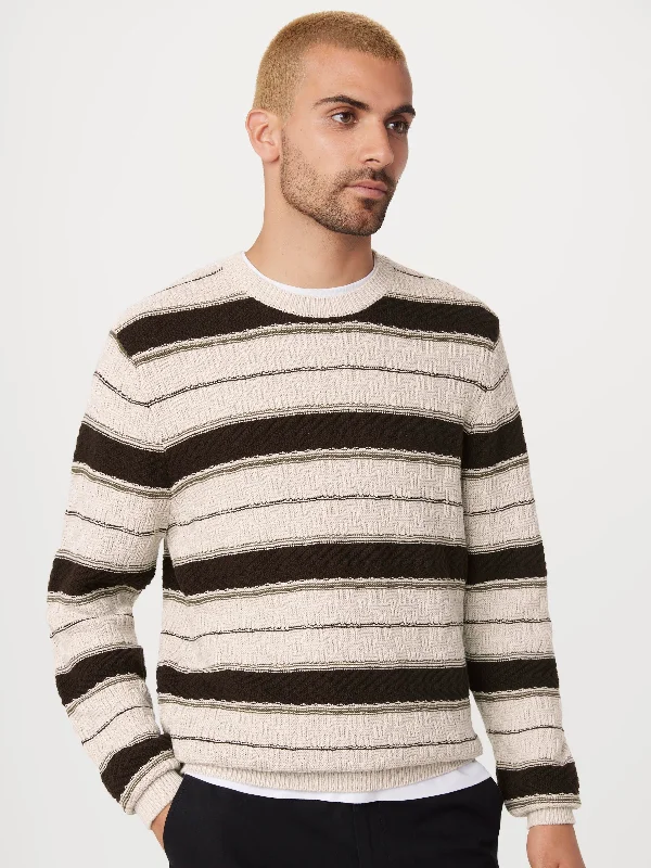 The Striped Crewneck in Light BeigeCrewnecksmart