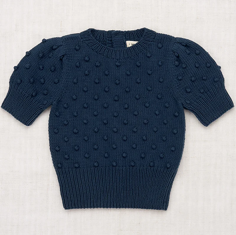 Ellie Popcorn Pullover in Moonlight by Misha & Puff - Last Ones In Stock - 3-6 YearsColorblock Knit Tops