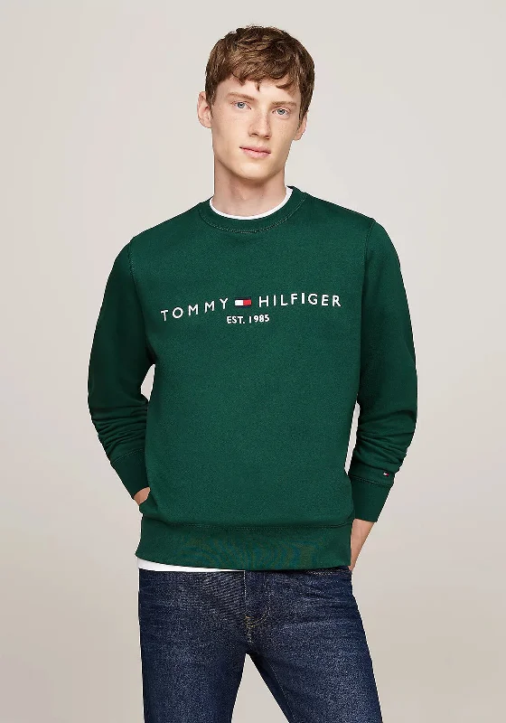 Tommy Hilfiger Logo Flex Crew Neck Sweatshirt, Ornamental GreenCrewnecklifestyle