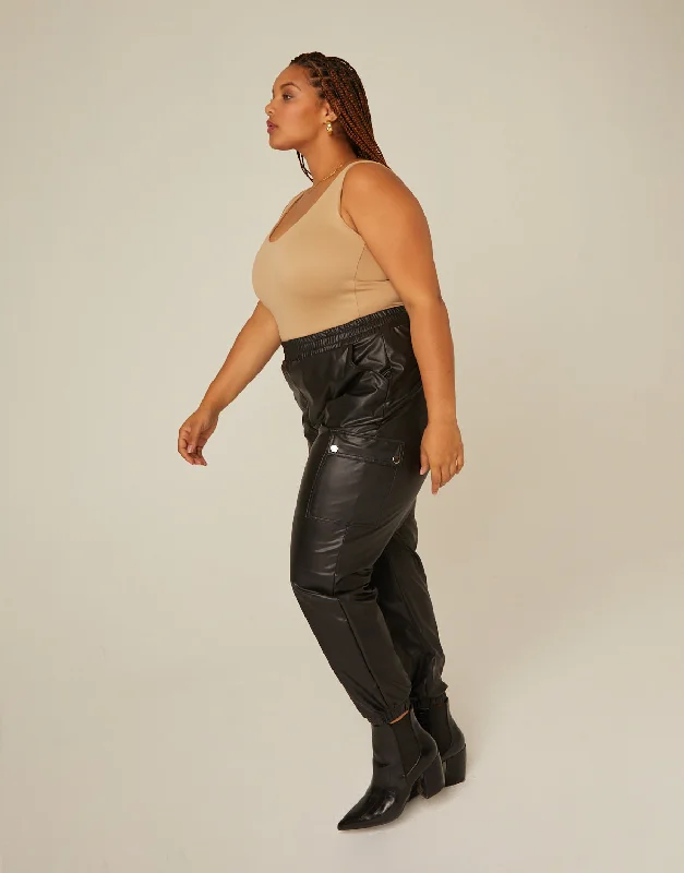 Women's party topsPlus Size Leather Jogger Pants