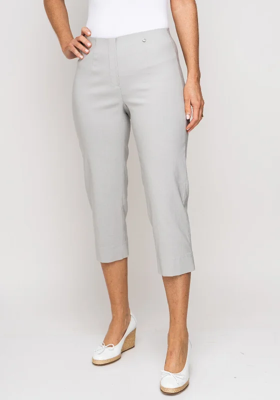 Robell Marie 07 Slim Fit Cropped Trousers, Light GreyCroptopwool