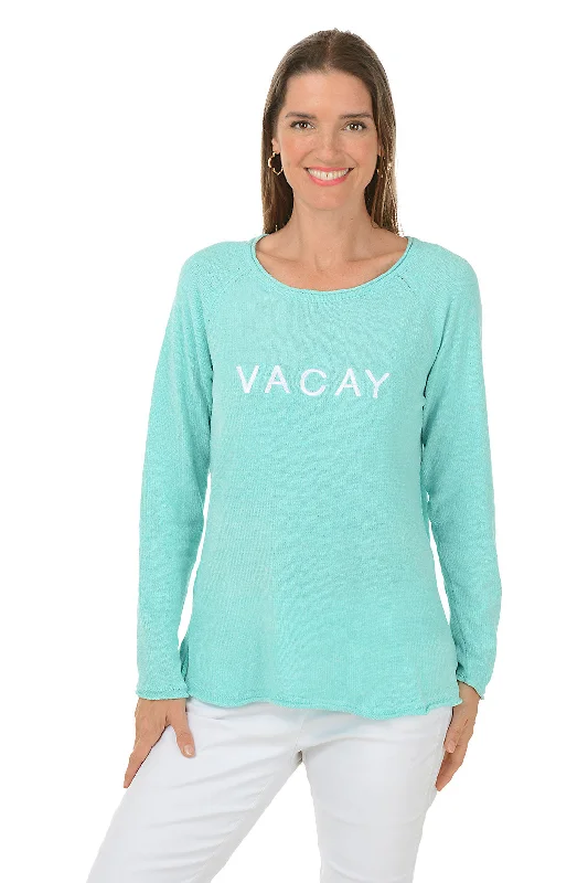 Vacay Embroidered Chenille SweaterSummer Knit Tops