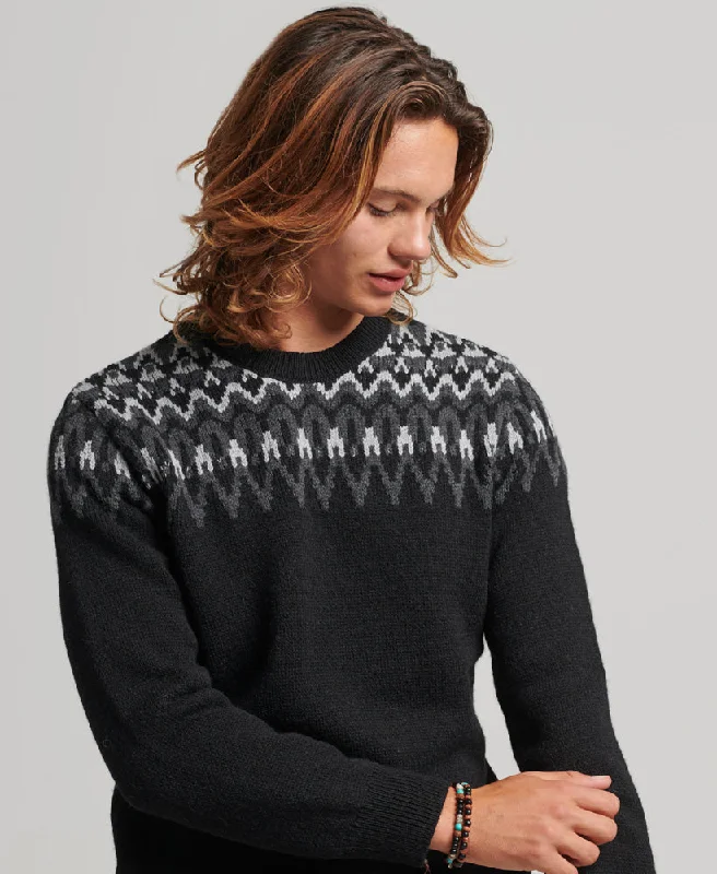 Fairisle Crew Knit Jumper | Mono FairisleCrewneckcotton