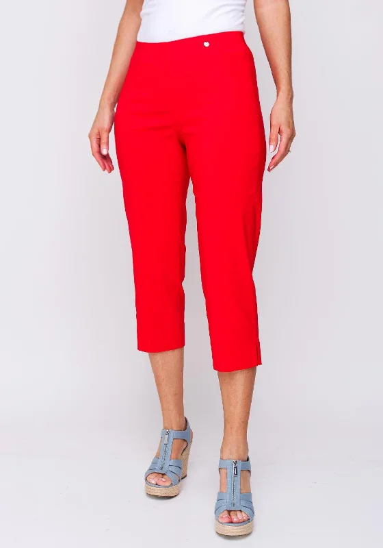 Robell Marie 07 Stretch Crop Trouser, RedCroptopseam