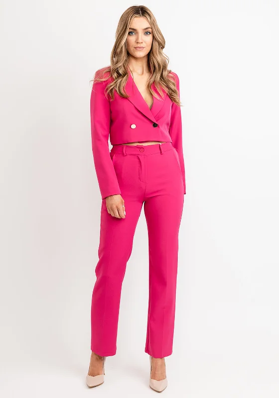 Seventy1 Cropped Jacket Two Piece Suit, PinkCroptopfinish