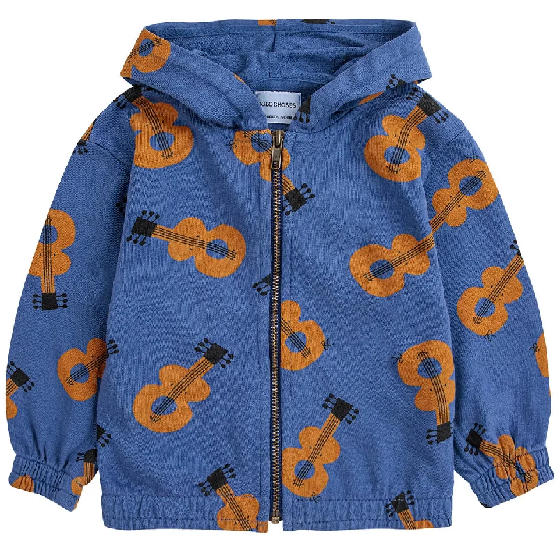 Acoustic Guitar All Over Zipped Baby Hoodie by Bobo Choses - Last One In Stock - 6 MonthsMohair Knit Tops