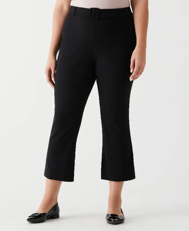 Plus Size Crop Boot Cut Pant with BeltCroptopfabric