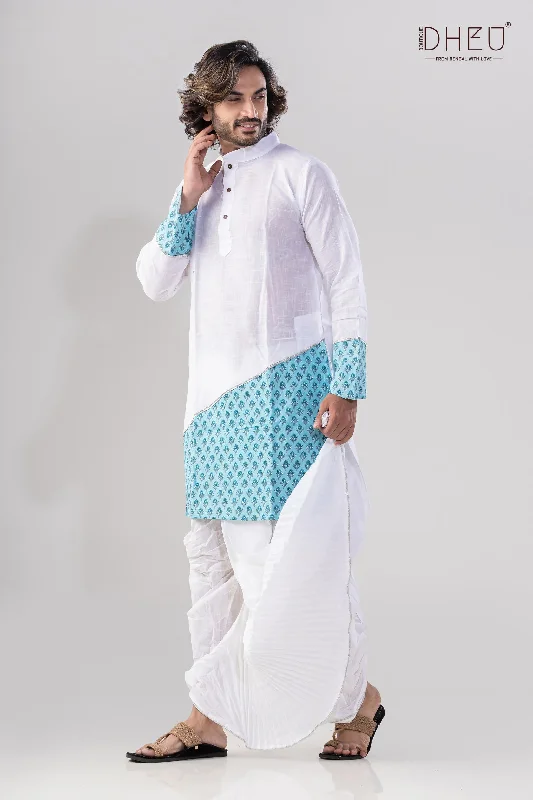 Dheu Exclusive Designer Kurta Dhoti(Optional) Set