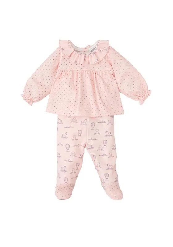 Babidu Baby Girl Two Piece Print Set, Pink