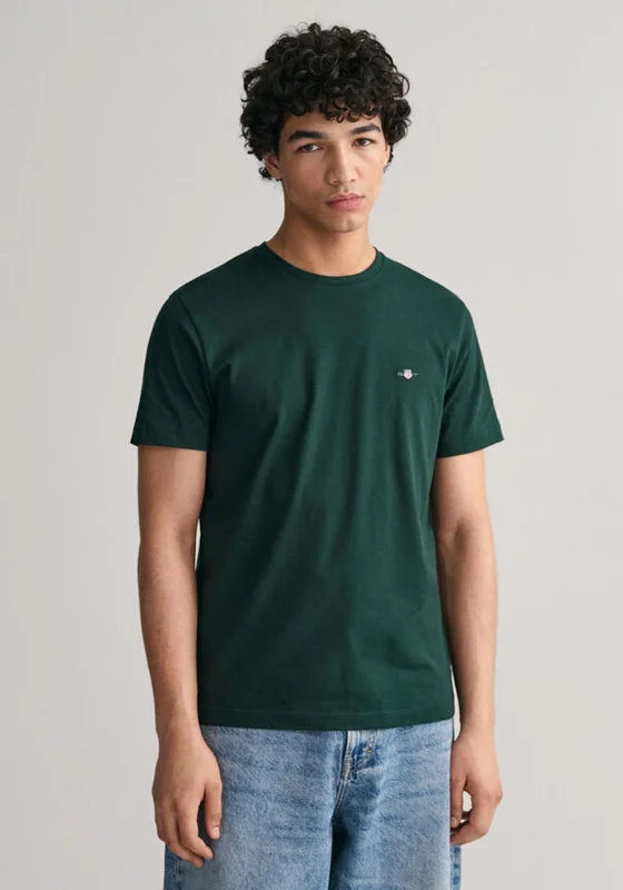 Gant Shield Crew Neck T-Shirt, Tartan GreenCrewnecktech