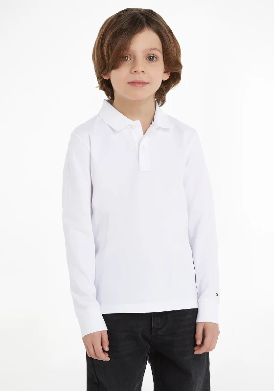 Windproof polo shirtTommy Hilfiger Boys Essentials Long Sleeve Polo, White