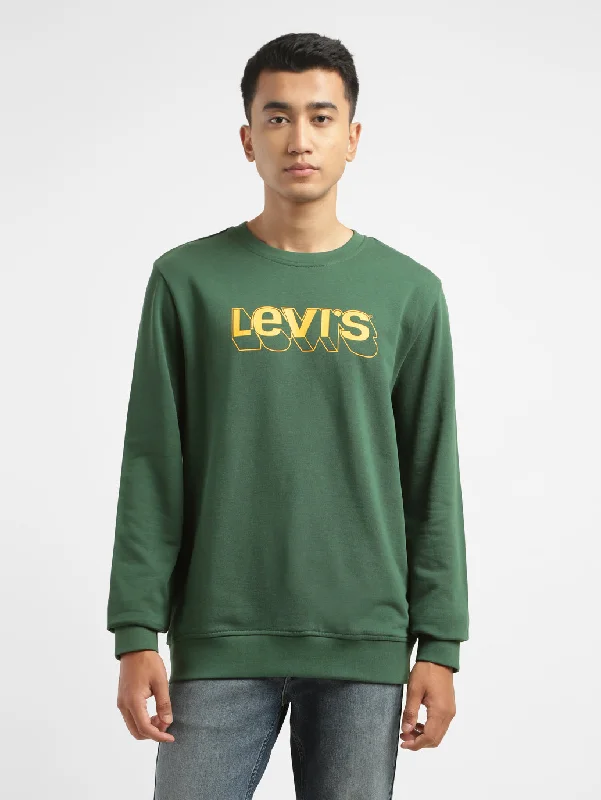 Men's Brand Logo Green Crew Neck SweatshirtCrewneckmobile