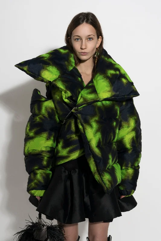 Hooded JacketsLIME TIE DYE M'A PUFFER JACKET