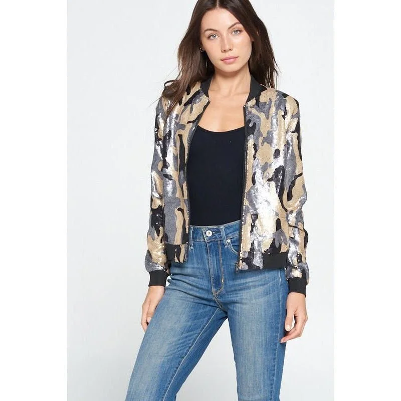 Safari JacketsSequin Baseball Jacket