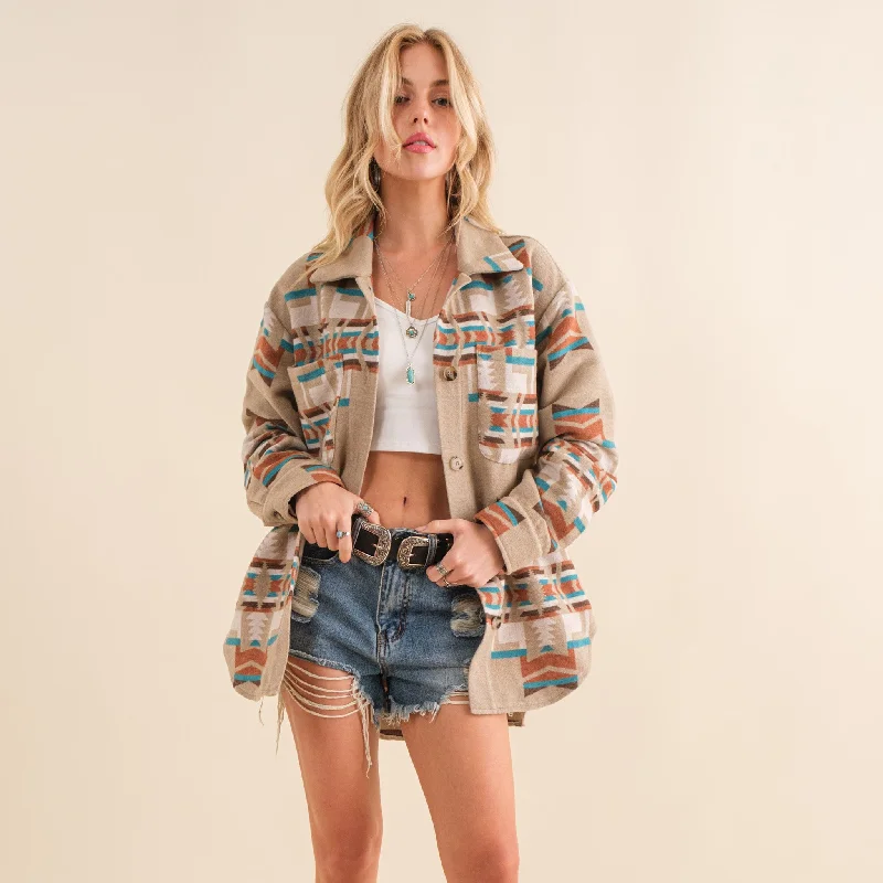 Hunting JacketsBlue B Women's Aztec Print Jacket