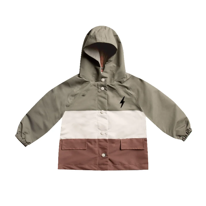 Summer JacketsRylee + Cru Rain Jacket - Olive Colorblock