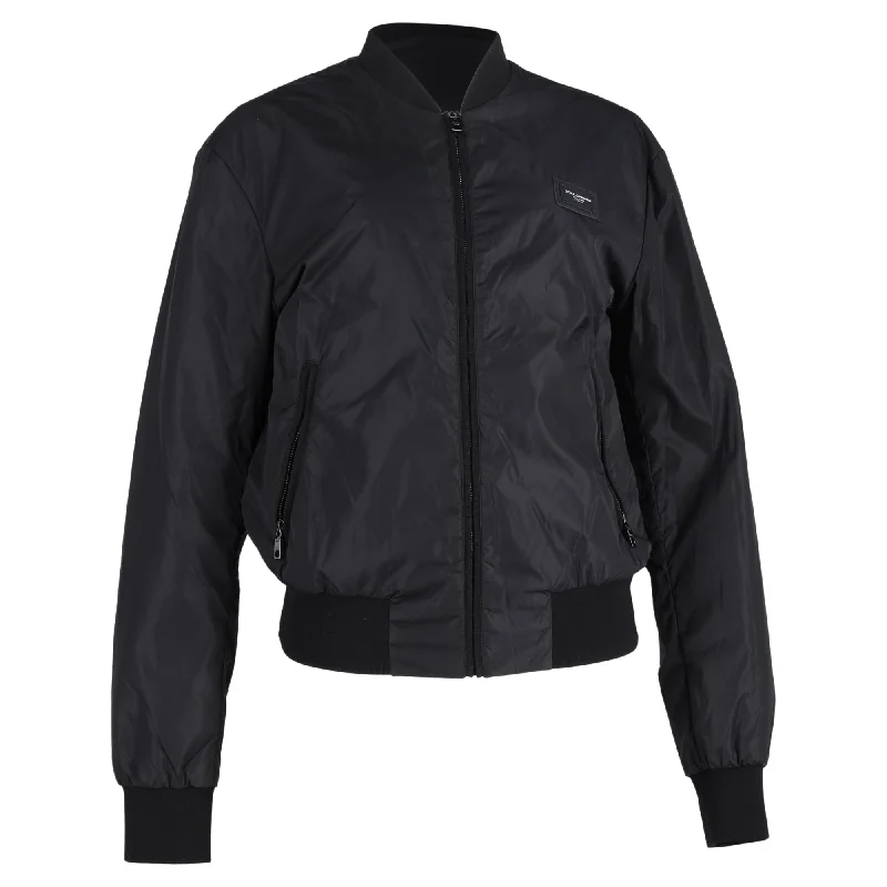 Statement JacketsDolce & Gabbana Bomber Jacket in Black Nylon