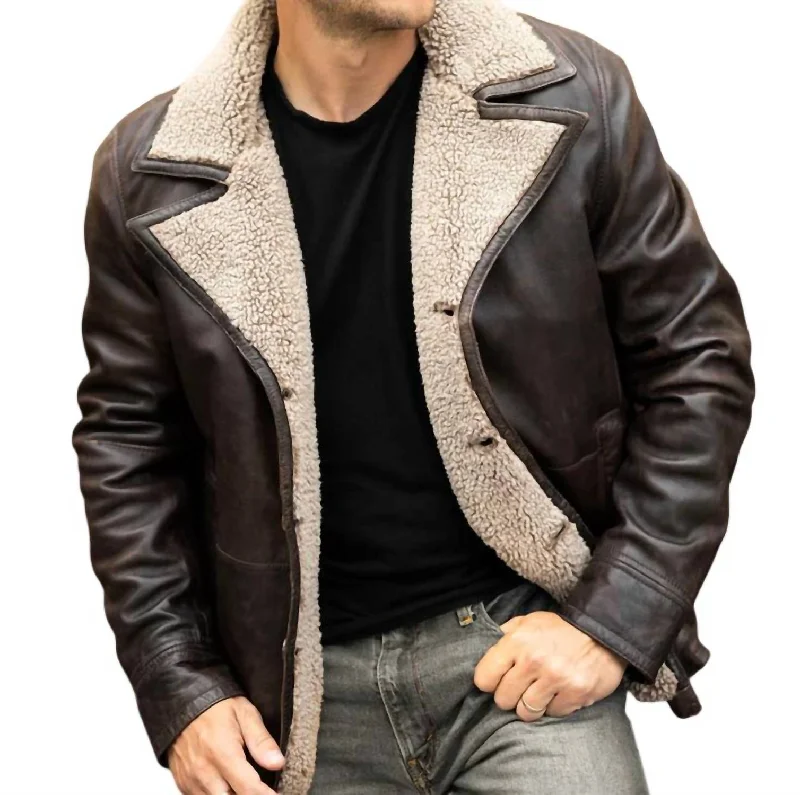 Statement JacketsMen's Brew Cf Leather Jacket In Chesnut