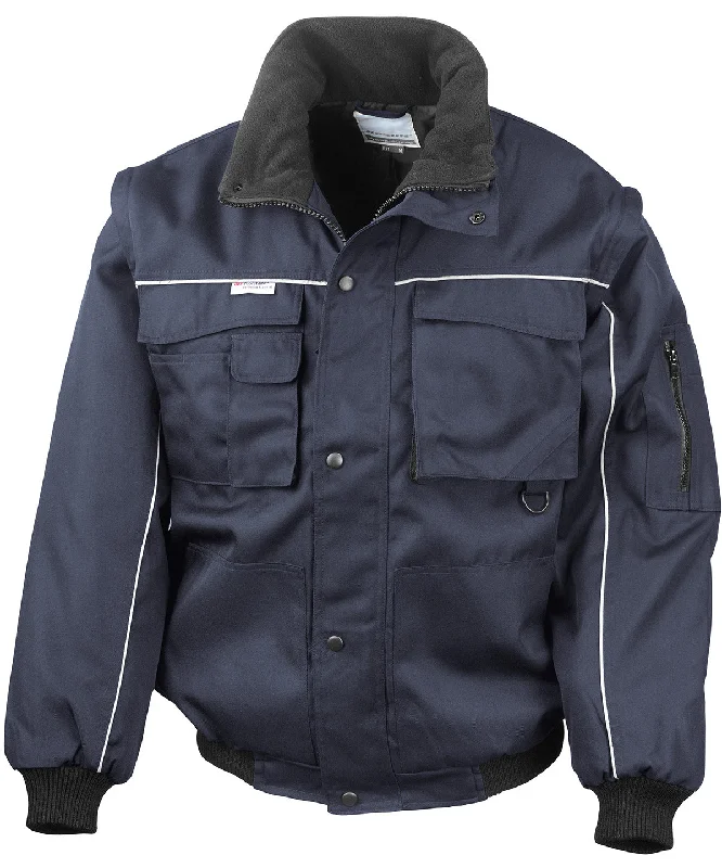 Suede JacketsWork-Guard zip sleeve heavy-duty pilot jacket | Navy/Navy