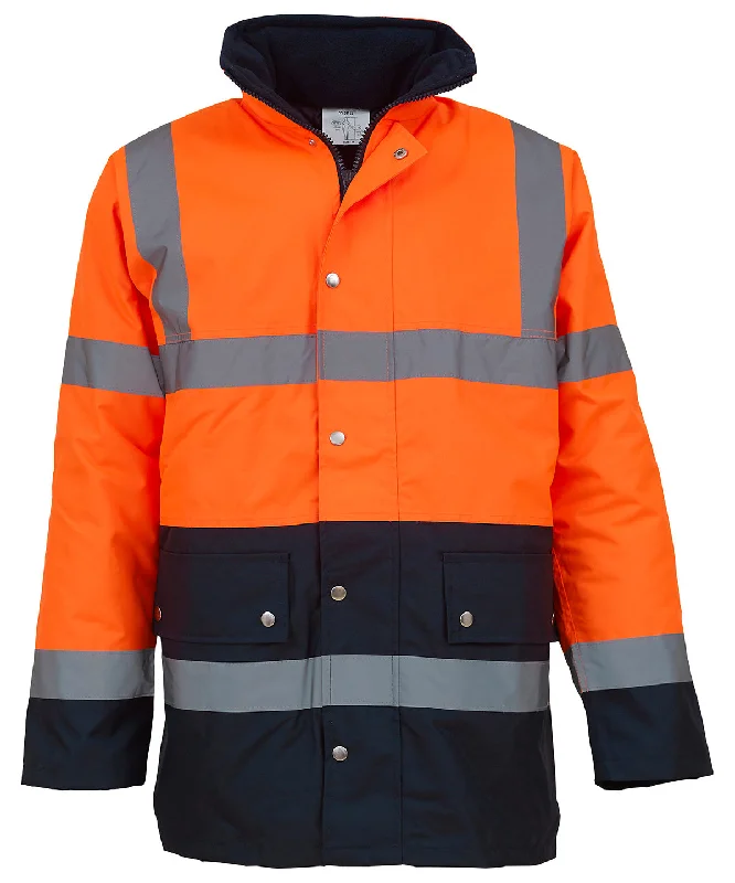 Running JacketsHi-vis two-tone motorway jacket (HVP302) | Orange/Navy